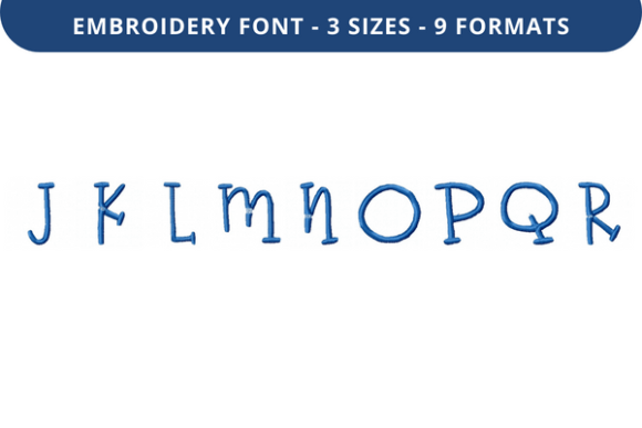 Reviewing Boo Bear Font Uppercase J to R for Embroidery