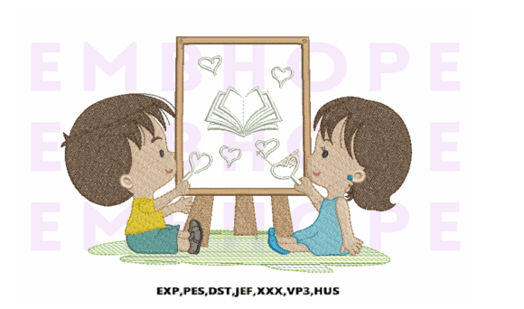 Reviewing Children Drawing for Sweet Embroidery Gifts