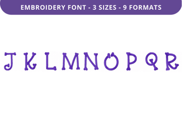 Reviewing Curves and Bones Font J–R for Embroidery