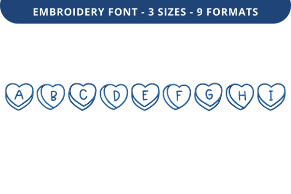 Talking Hearts Font: Sweet Embroidery for Gifts